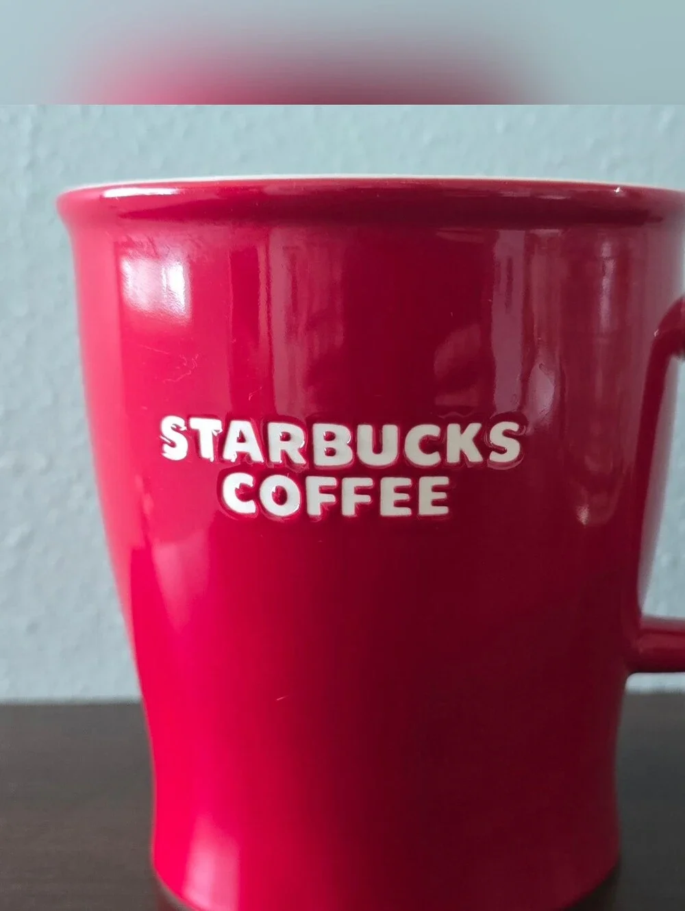 Starbucks 2008 Red Ceramic Cup Mug Coffee Tea Hot Cocoa 14oz